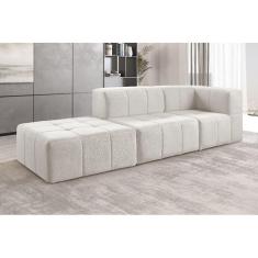 Imagem de Sofá Box 3 Lugares Bouclé 258cm X 65cm X 86cm Nude