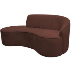 Imagem de Sofá Curvo 02 Lugares 150cm Eron Braço Esquerdo Veludo Terracota - Nex