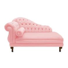 Imagem de Recamier Sofá Direito Larissa 150cm Sala Corano Rosa Bebe - Incasa Dec