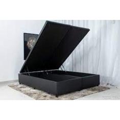 Imagem de Base Box Baú  Queen Bipartido Preto  40X158x198 - Plenna Box