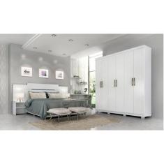 Imagem de Conjunto Quarto de Casal com Guarda Roupa 6 Portas Clara Cabeceira Ext