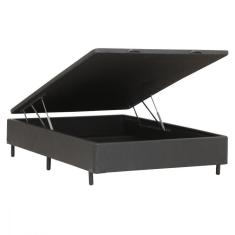 Imagem de Base Cama Box Casal com Baú 138x188x30 Corino e Linho Dancar