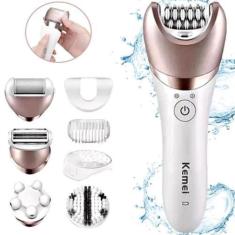 Imagem de Maquininha Kemei 8001 5x1 Recarregável Feminina Beleza Bivolt - ATENA