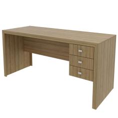 Imagem de Escrivaninha Mesa para Escritório 155cm com 3 Gavetas Amêndoa ME4113 Tecnomobili Home Office