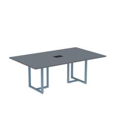 Imagem de Mesa de Reunião Retangular com Power Box 200x90cm Mr2000p25tub Grafito/Azul Dali