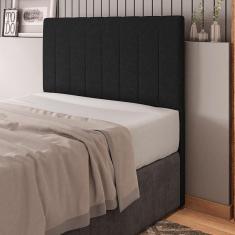 Imagem de Cabeceira Cama Box Casal King Size Ivana 193cm Linho Preto - Abmaza