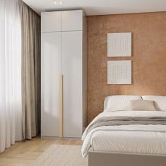 Imagem de Guarda-roupa Modulado 2 Peças 4 Portas Jade Cabecasa Madeiramadeira Cinza Urbano
