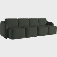 Imagem de Sofá Cama para Sala de Estar 4 Lugares 356cm Montserrat K01 Veludo Verde - Lyam Decor