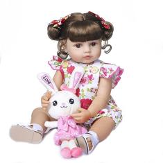 Imagem de Boneca infantil Reborn Wamdoll Realistic Sweet Face 55 cm com acessórios