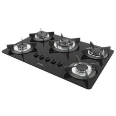 Imagem de Fogão Cooktop Elétrico 5 Bocas Inox Tripla Chama Mesa Em Vidro Safe Na