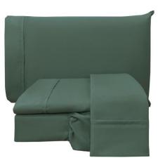Imagem de Jogo Cama Lençol King Conforto Percal 300 Fios 4 Peças Verde - Casa Sh