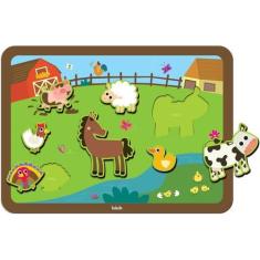 Imagem de Quebra-Cabeça De Encaixe Fazendinha - Babebi Madeira 7 Peças
