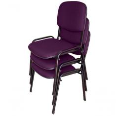 Imagem de 03 Cadeiras Para Auditórios Linha Hotel Auditório Roxo