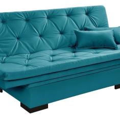 Imagem de Sof  Cama Reclin vel Com Ba  Veludo Liso Essencial Multiuso A