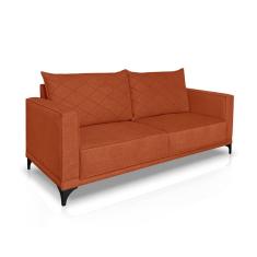 Imagem de Sofá 3 Lugares Eros Linho Bouclê Terracota 180 cm