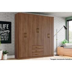 Imagem de Guarda Roupa 6 Portas e 3 Gavetas Caju DA136 Castanho - Henn