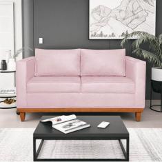 Imagem de Sofá 2 E 3 Lugares Europa 180cm Suede - Doce Sonho Móveis Rosa Bebê