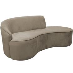 Imagem de Sofá Curvo 02 Lugares 150cm Eron Braço Direito Veludo Bege - Nexta Cas