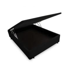 Imagem de Cama Box Baú Casal Suede Preto - 138x188 - Lord Baús - Lordcolchoes