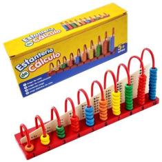 Imagem de Ábaco Brinquedo Educativo Em Madeira Matemática 10 Hastes - ESTANTERÍA