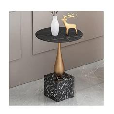 Imagem de Mesa lateral redonda decoração moderna moldura de metal pequena mesa de centro sala de estar escritório sofá borda bancada de mármore mesa de canto quarto mesa de cabeceira mesa de canto mesa de cabeceira mesa de centro para sala de estar (cor
