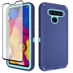 Imagem de Asuwish Capa de telefone para LG V40 ThinQ com protetor de tela de vidro temperado e capa de celular híbrida à prova de choque acessórios de proteção rígida LGV40 Storm V 40 Thin Q V40ThinQ LG40 40V