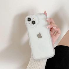 Imagem de Capa de silicone macia ondulada transparente para iPhone 14 13 12 11 Pro Max X XR XS 8 7 Plus Love Heart Lens Protection Candy Cover, Transparent, For iPhone14