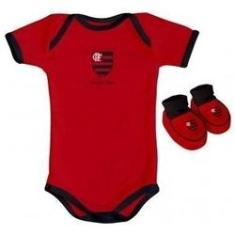 Imagem de Body e Pantufa Flamengo Vermelho Torcida Baby
