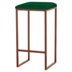 Imagem de Banqueta Billie Base Bronze Suede Verde Gran Belo