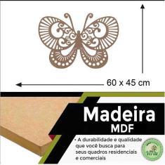 Imagem de Quadro Decorativo Adorno Borboleta 3Mm Vazado - Mdf