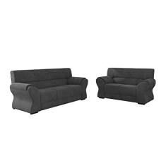 Imagem de Conjunto de Sofá 2 e 3 Lugares Holanda Cinza Suede