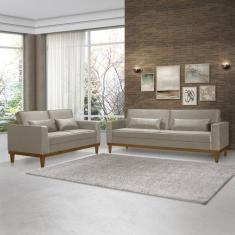 Imagem de Sofá Living 3 E 2 Lugares Valência - 2,20/1,58Mts - Veludo Bege - Esto