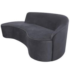 Imagem de Sofá Curvo 04 Lugares 230cm Eron Braço Esquerdo Veludo Cinza - Nexta C