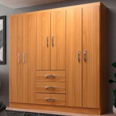 Imagem de Guarda-Roupa Solteiro Sevilha 6 Portas 3 Gavetas Cinnamomo - Evidencia