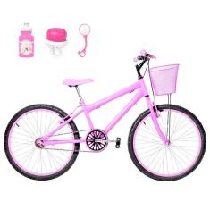 Imagem de Bicicleta Infantil Feminina Aro 24 Alumínio Rosa