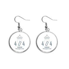 Imagem de Brinco feminino Programmer 404 Error Not Found Ear pendente, prata