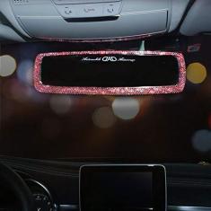 Imagem de Siyibb Bling Strass Espelho retrovisor para carro para meninas acessórios automotivos ()