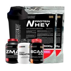 Imagem de Kit 2X Whey Protein 500G + Creatina 100G + Bcaa 100G + Zma + Coquetele