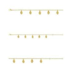 Imagem de Pulseira Aço GLAM Groumet Mão de Fátima 11x7mm 21cm Gold IPG