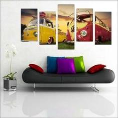 Imagem de Quadro Decorativo Carros Kombi Vintage Antigo Mosaico