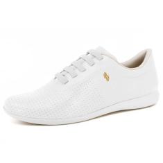 Imagem de Tênis Casual Feminino Couro Branco Usaflex AI3409