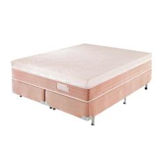 Imagem de Kit Box Colchao Paradiso+Base Veludo King Rose Estofama