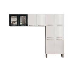 Imagem de Cozinha Modulada Bertolini Evidence 3 Peças (2 Armários + 1 Paneleiro) Cpt57 Branco/preto