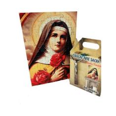 Imagem de Quebra-Cabeça Exclusivo Santa Terezinha 60 Peças + Terço - Reidopendri
