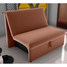 Imagem de Sofá Cama 2 Lugares Belize Veludo Ferrugem