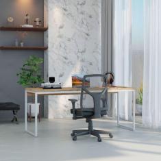 Imagem de Escrivaninha Studio Carvalho e Branca 180 cm