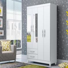 Imagem de Guarda Roupa Roupeiro Infantil 4 Portas Espelho Quadriflex