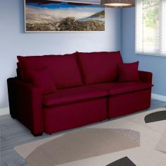Imagem de Sofá Cama Tóquio Com Almofadas Soltas 2.20m-vinho
