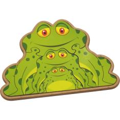 Imagem de Quebra cabeça família sapo 5 peças madeira