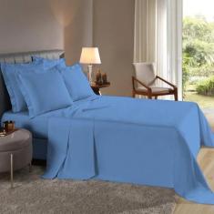 Imagem de Lençol Queen 40cm 3 Pçs Fronhas Com Abas Percal 180 Fios - Dryka Enxov